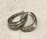 Sterling Silver Diamond Earrings