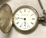 Vintage Atlas Watch Company Coin Silver Pocket watch with Fob