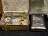Vintage Tobacco Tin Full of Collectibles