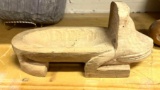 Carved Frog Bowl Uncompleted by Artist