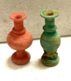 Roman Glass Medicine Jars- Red from Gold Oxide- Green Oxide 1-400 AD