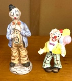 Pair of Pottery Hand Painted Clowns