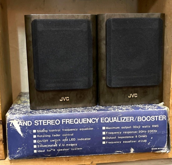 Stereo Equalizer/ Booster and 2 JVC Speakers