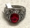 Vintage Style Army Ring Red Size 12