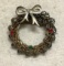 Vintage Rhinestone Wreath Brooch/ pin