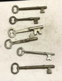 6 Vintage Skelton Keys