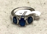 3 Blue Stone Ring Size 7