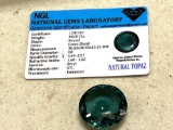 Natural Topaz Blue Green Round Cut 80 cts