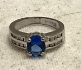 Sterling Blue Sapphire Ring
