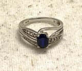 Sterling Blue and White Sapphire Ring
