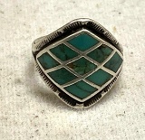 Mens Turquoise Sterling Ring