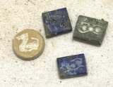 4 Near- Eastern Seal Stamps Intangalo Carvings