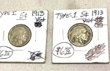 2- Type 1 Buffalo Nickels