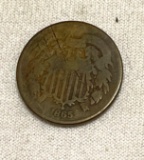 1865 2 Cents US Coin
