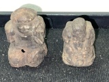 Two Old Japanese Good Luck Charms - Touched as Person Leaves there Homes