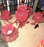 Hanging Tea Pot and Tea Cups Candle Holders