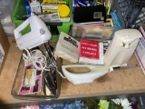 Kitchen Lot- Knives, Can Opener and Hand Mixer