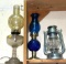 2 Vintage Oil Lamps and Solar Lantern