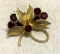 Red Rhinestone Flower Brooch