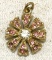 Pink and white Rhinestone Flower Pendant