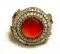 Silver and Bronze Ring Size 9.5 From Turkey w/ Ruby, Sapphires, White Topaz Gemstones