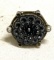 Sterling Silver ring w/ Hematite Gemstones set in Flower Design size 7.5