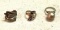 Three Sterling Silver Rings Sizes 6, 6.5 and 6