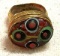 Phoenician Ring Glass Stone Set in Gold Gilt Size 7