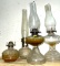 4 Vintage Oil Lamps- one is a Aladdin