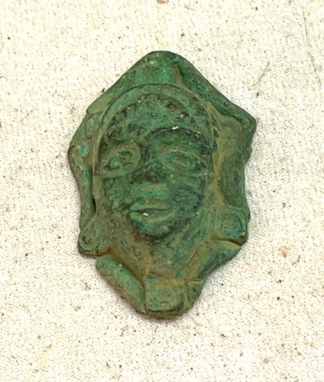 Face of Roman God An Applique to Be Inlaid Into Furniture or jewlery Box