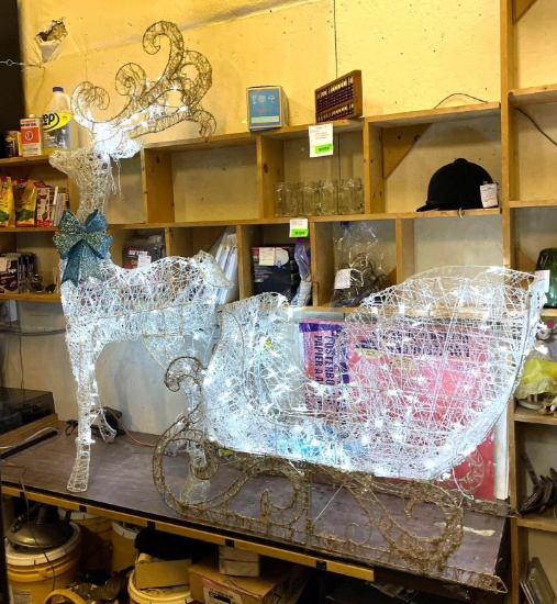Light Up Reindeer And Sleigh For Your Yard- Working