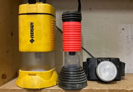 2 Flash lights and Head Lamp