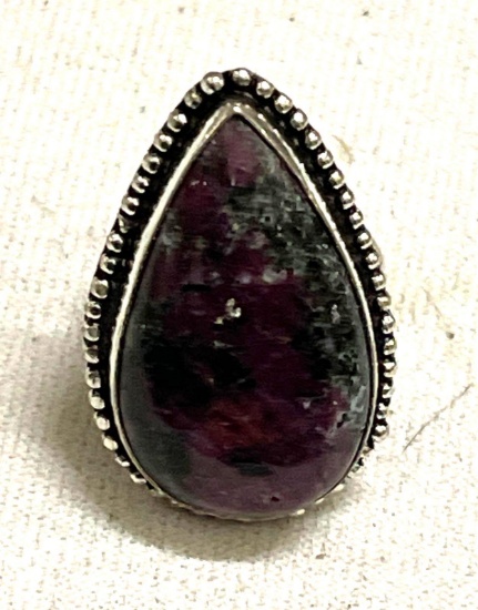 Ruby Zoisite Ring Size 8