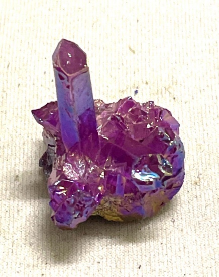 Violet Aura Titanium Coated Crystal Cluster Geode