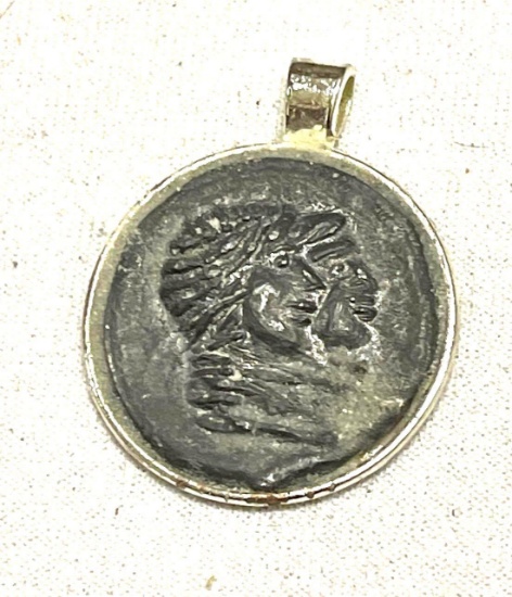 Silverized Copy of a Greek Pendant Double Face