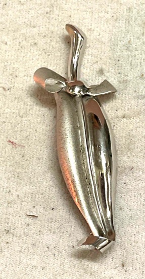 1950's pin w/ Bow Sterling Silver