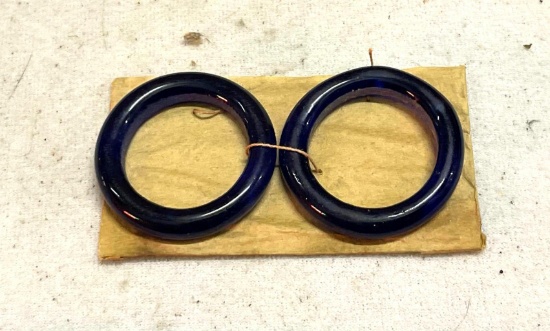 Cobalt Glass Rings Made at Veneto Region on Murano Island Italy- Dates from 1920-1930 Very Rare