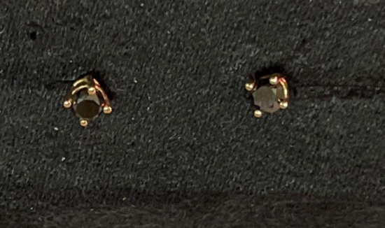 14k Gold and Onyx Earrings