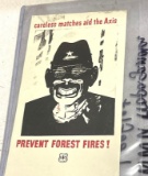 WWII Poster 1942 US Government Printing Office Prevent Forest fires Careless Matches Aid