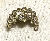 Rhinestone Moon Brooch