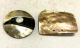 Two Vintage l Mop Button and Abalone Jewelry Button