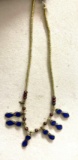 Nordic Norse Scandinavian Necklace w/ Blue Stones