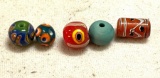 5 Phoenician Moasic Beads about 500 AD Produced in Workshops until about the 9th cent AD