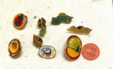 6 Enamel Tie Tacs from New Jersey Vintage 1950-60's Plus 2 American Legion the Tacs and MN
