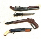 3 Miniature Shot guns and Ranger Knife- Toys