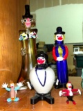 Lot of Blown Glass Clown Figurines
