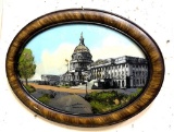US Capital Bldg Art in Antique Bubble Glass 22
