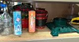 Cast Iron Tree Stand, Candle Holders, Baskets etc