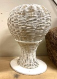 Vintage White Wicker Display Hat Holder