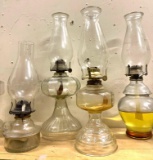4 Vintage Oil Lamps